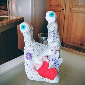 Handmade Weird Doll "ODI" is 9" Tall And Ready To Go Hone With You + A Free Gift